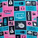 Чехол для чемодана малый Eberhart EBH396-S Teal, Pink and Dark Squares Чехол для чемодана малый Eberhart EBH396-S Teal, Pink and Dark Squares