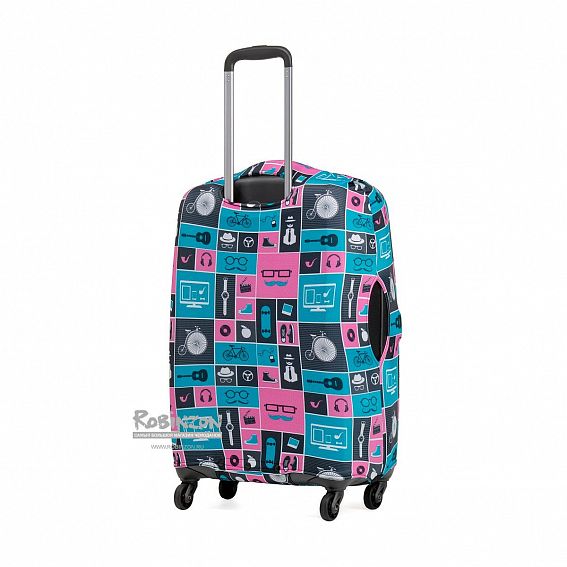 Чехол для чемодана большой Eberhart EBH396-L Teal, Pink and Dark Squares