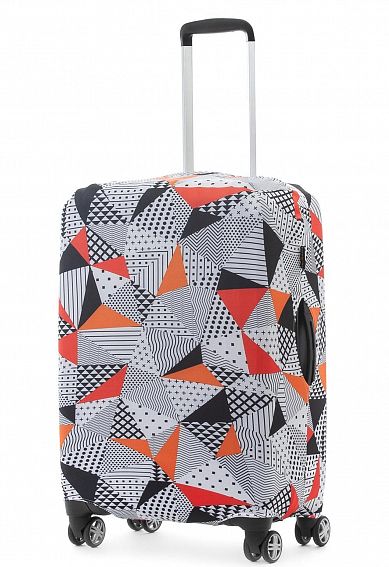 Чехол для чемодана средний Eberhart EBH447-M Black, White and Red Triangles
